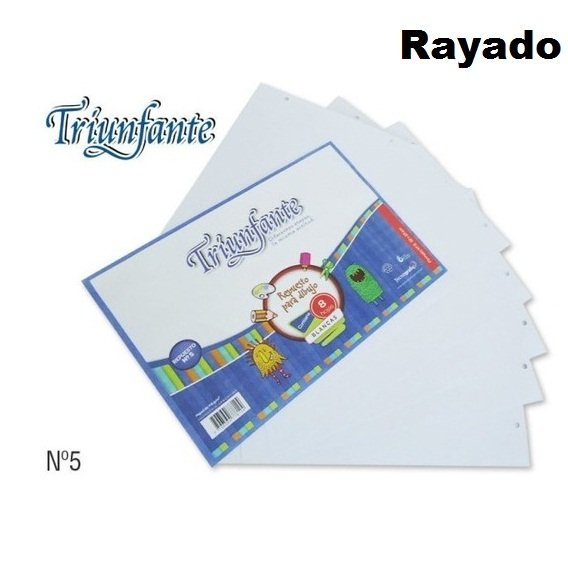 Repuesto Triunfante Nº 5 // Rayado // x 8 hojas