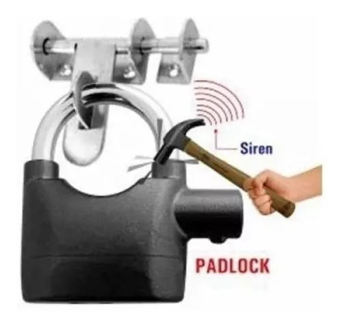 Candado Reforzado *con Alarma* Antirrobo 70 MM (3 llaves)