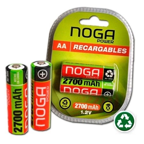 Pilas Recargables NOGA " AA " 2700 Mah (Blister x 2)