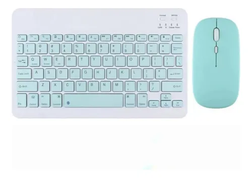 Combo Mini Inalámbrico * VERDE PASTEL * RECARGABLE ( Teclado Recargable+ Mouse ) Pc Notebook Celular Tablet
