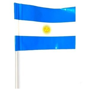 Banderitas de Argentina de Plastico Medidas 15 x 21 cm (N° 3) - CON SOL -
