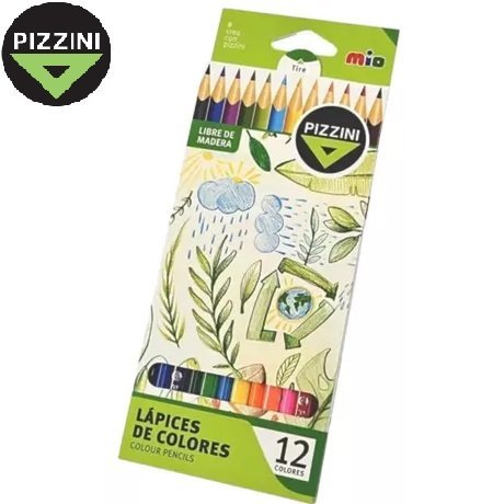 Lapices Pizzini x 12 Largo * ECOLOGICOS * (Libre de madera)