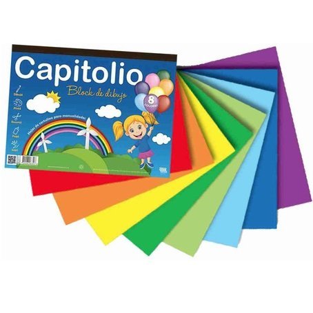 BLOCK DE DIBUJO "CAPITOLIO” NUMERO 5 DE COLORES ( 24 HOJAS)