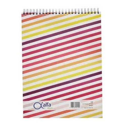 Block c/ Espiral ALFA A4 // LISO // 80 Hojas
