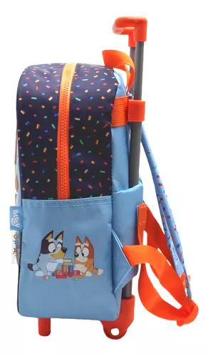Mochila Con Carro * Bluey Play * 12" Pulgadas Wabro Escolar Reforzada -Calidad-