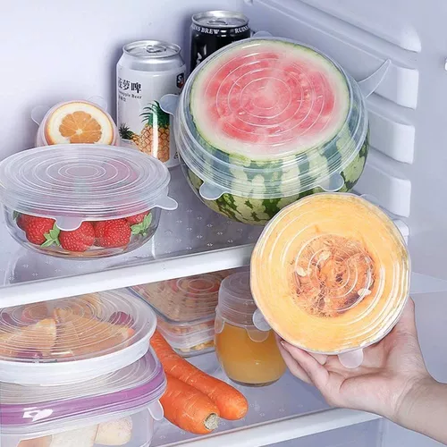 Set de Tapas de Silicona x 6 Para Alimentos y Bebidas