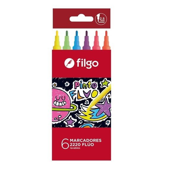 Fibras Filgo x 6 " FLÚO " (NEÓN)