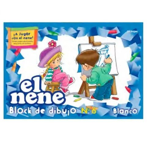 BLOCK DE DIBUJO "EL NENE” NUMERO 6 BLANCO ( 24 HOJAS) // GRANDE //