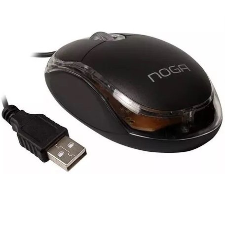 Mouse Luminoso Noga * Negro * (Con Cable USB)