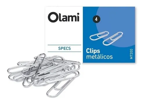 Clips Olami Metalicos N° 4 (33mm) Cajita x 100 unidades
