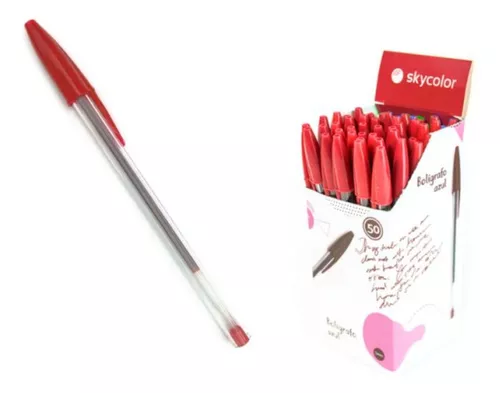 Lapiceras SKYCOLOR * ROJO * 1.0 mm CAJA x 50 unidades