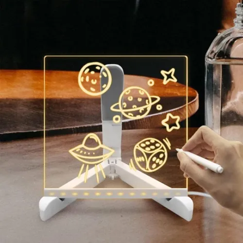 Pizarra Luminosa Mágica 15x15 Cm Acriilic0 + 7 Marcadores