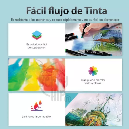 Kit de Marcadores de Artistica * Doble Punta x 24 Unidades + Estuche de Tela * Premium Touch