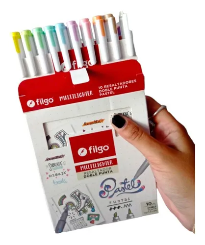 Resaltadores Filgo x10 "PASTEL COLLECTION" MULTILIGHTER **Doble Punta** (NUEVOS)