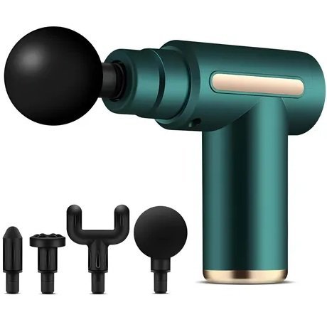 Pistolas para Masajes - MASSAGE GUN - 4 Cabezales Intercambiables * Muscular / Cuerpo / Facial * Recargable