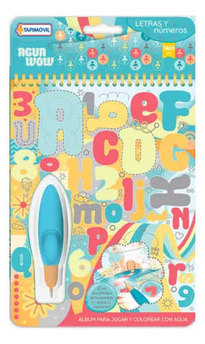 LIBRITOS PARA COLOREAR "NUMEROS Y COLORES" CON PINCEL DE AGUA MAGICO RECARGABLE
