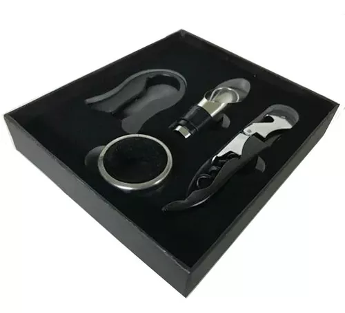 Set para Vino x 4 Piezas + Caaja Almacenadora