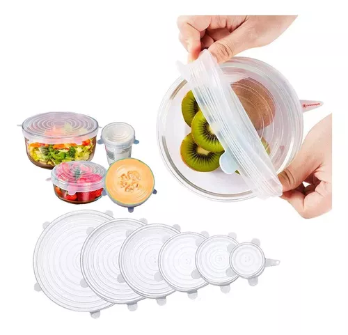 Set de Tapas de Silicona x 6 Para Alimentos y Bebidas