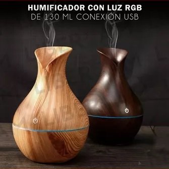 Humidificador * Madera * C/ Luz Led (Marrón Claro)