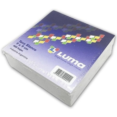 TACO de Papel Luma "Blanco" 76 x 76 400 unidades ** SIN ADHESIVO **