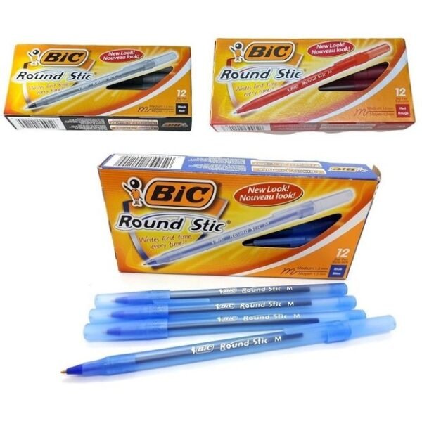 ||OFERTA EFECTIVO / TRANSFERENCIA|| Lapicera Bic Trazo Medio Round Stick * Caja x 12 *