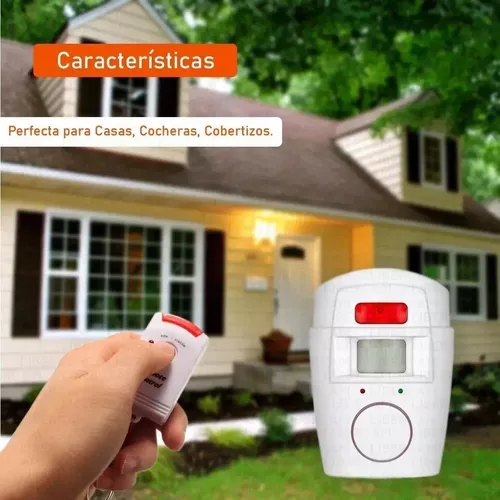 Alarma Domiciliaria Inalámbrica con Sensor de Movimiento y Sirena + 2 Controles