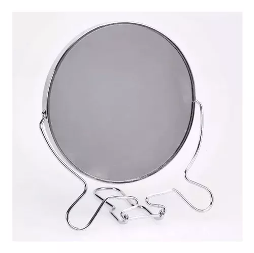 Espejo Redondo Con Aumento Doble Faz Maquillaje 6 Pulgadas Metálico