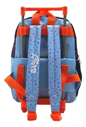 Mochila Con Carro * Bluey Play * 12" Pulgadas Wabro Escolar Reforzada -Calidad-