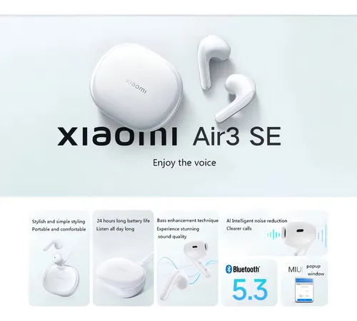 Auriculares XIAOMI * AIR3 SE BLANCOS * Inalambricos Bluetooth (PREMIUM)