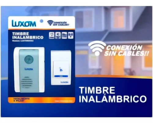 Timbre Inalambrico Exterior Luxom Pila Pared Casa