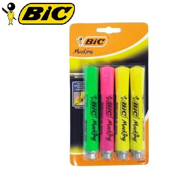 Caja Resaltadores BIC Marking x 4 * Flúo *