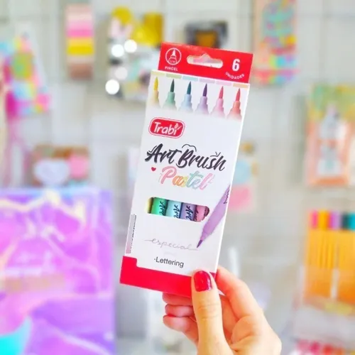 Marcadores ART BRUSH // Pastel x 6 // Trabi Punta Pincel (FINITOS)
