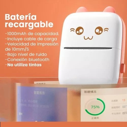 MINI IMPRESORA TERMICA * GATITO KAWAII * PORTATIL BLUETOOTH