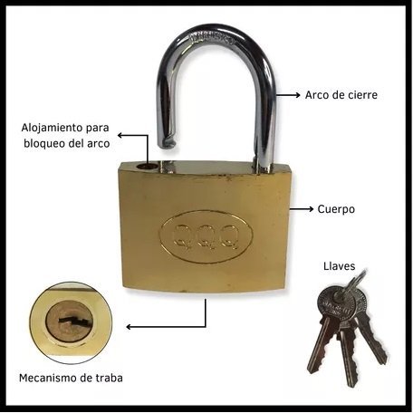 Candado "QQQ" 32 MM (3 llaves) Chico