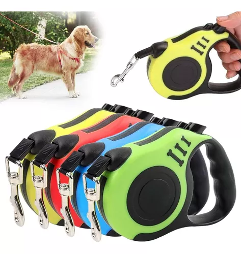 Correas Extensibles 5mts Retráctil Para Mascotas Hasta 15kgs