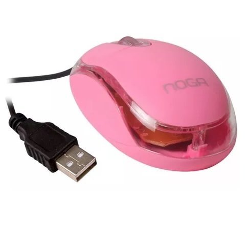 Mouse Luminoso Noga * Rosa Pastel * (Con Kble USB)