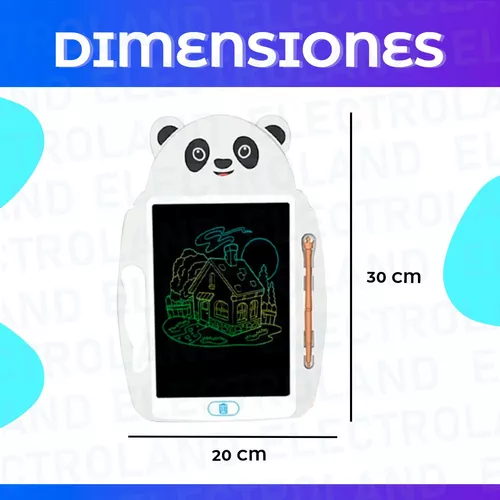 Pizarras INFANTILES Didácticas MULTICOLOR *GATITO BLANCO* TABLET LCD 9" c/ Lapiiz Tactil y Agarre (Pantalla escribe Multiples colores)