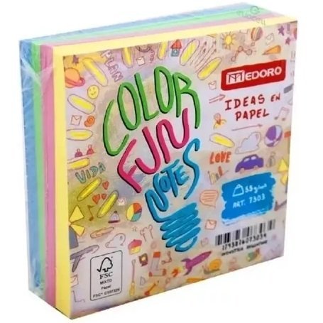 TACO de Papel Medoro "Colores Pasteles" 76 x 76 400 unidades ** SIN ADHESIVO **