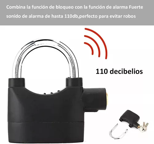 Candado Reforzado *con Alarma* Antirrobo 70 MM (3 llaves)