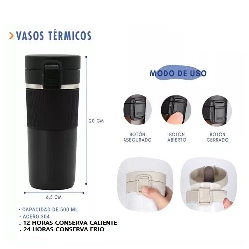 VASO TERMICO "STANLEY TIPO STARBUCKS" PREMIUM 500 ML - ACERO INOXIDABLE (DOBLE CAPA) - C/ FILTRO