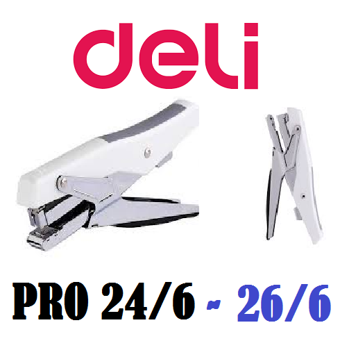 ABROCHADORA TIPO PINZA DELI PRO 24/6 Y 26/6