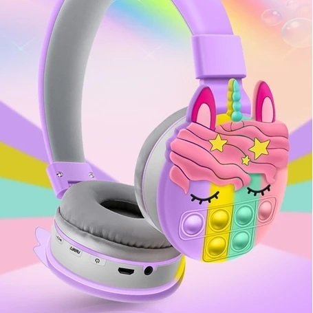 Auriculares Inalámbricos * CAT POP IT * Con Luz Bluetooth (Premium) UNICORNIO