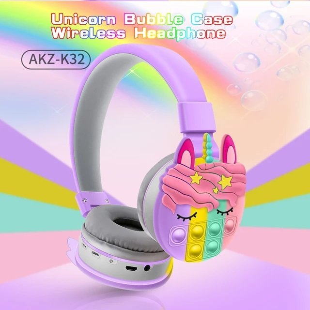 Auriculares Inalámbricos * CAT POP IT * Con Luz Bluetooth (Premium) UNICORNIO