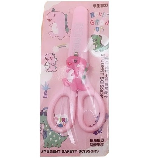 TIJERAS "DINO" ESCOLAR CON FUNDA PROTECTORA 13 CM
