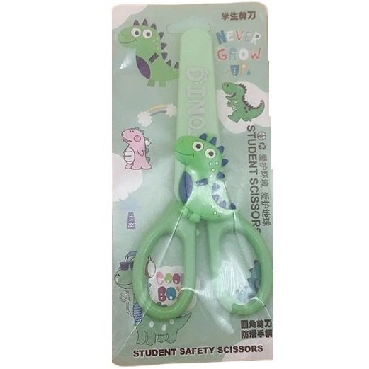 TIJERAS "DINO" ESCOLAR CON FUNDA PROTECTORA 13 CM