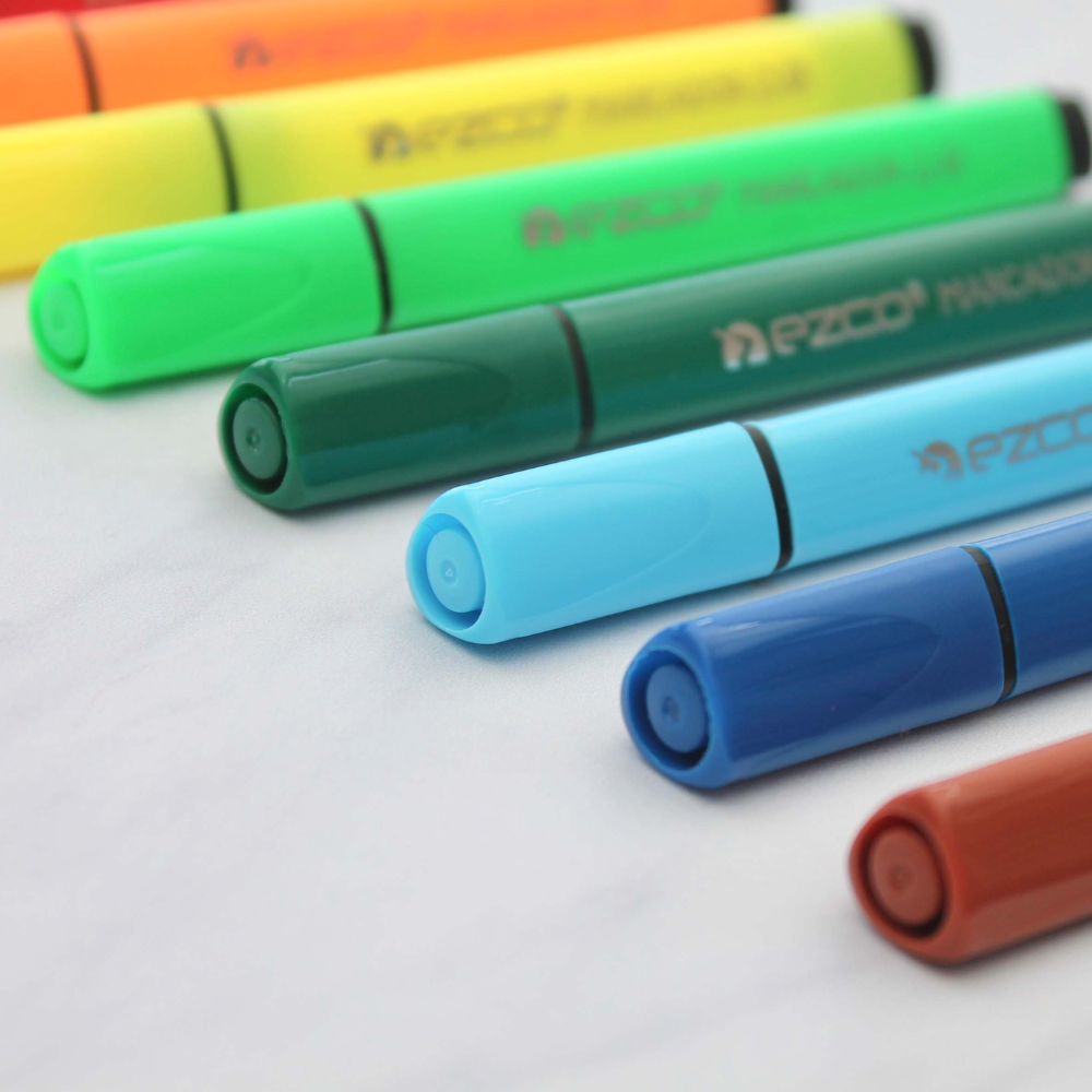 MARCADORES EZCO - VALIJA X 12 - TRIANGULARES * MEJOR AGARRE *