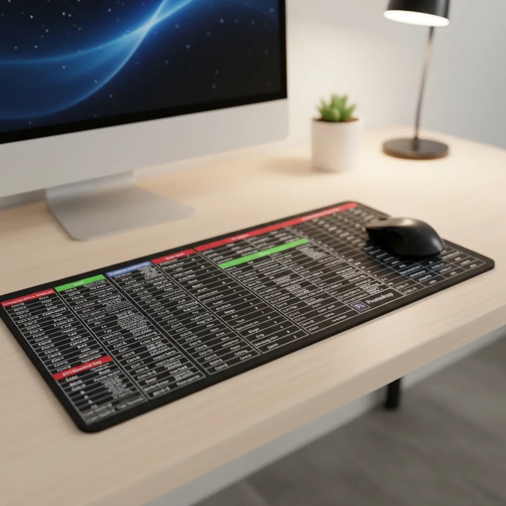 PAD PARA MOUSE ** ATAJOS **  PARA MOUSE Y TECLADO GRANDE ANTIDESLIZANTE XXL