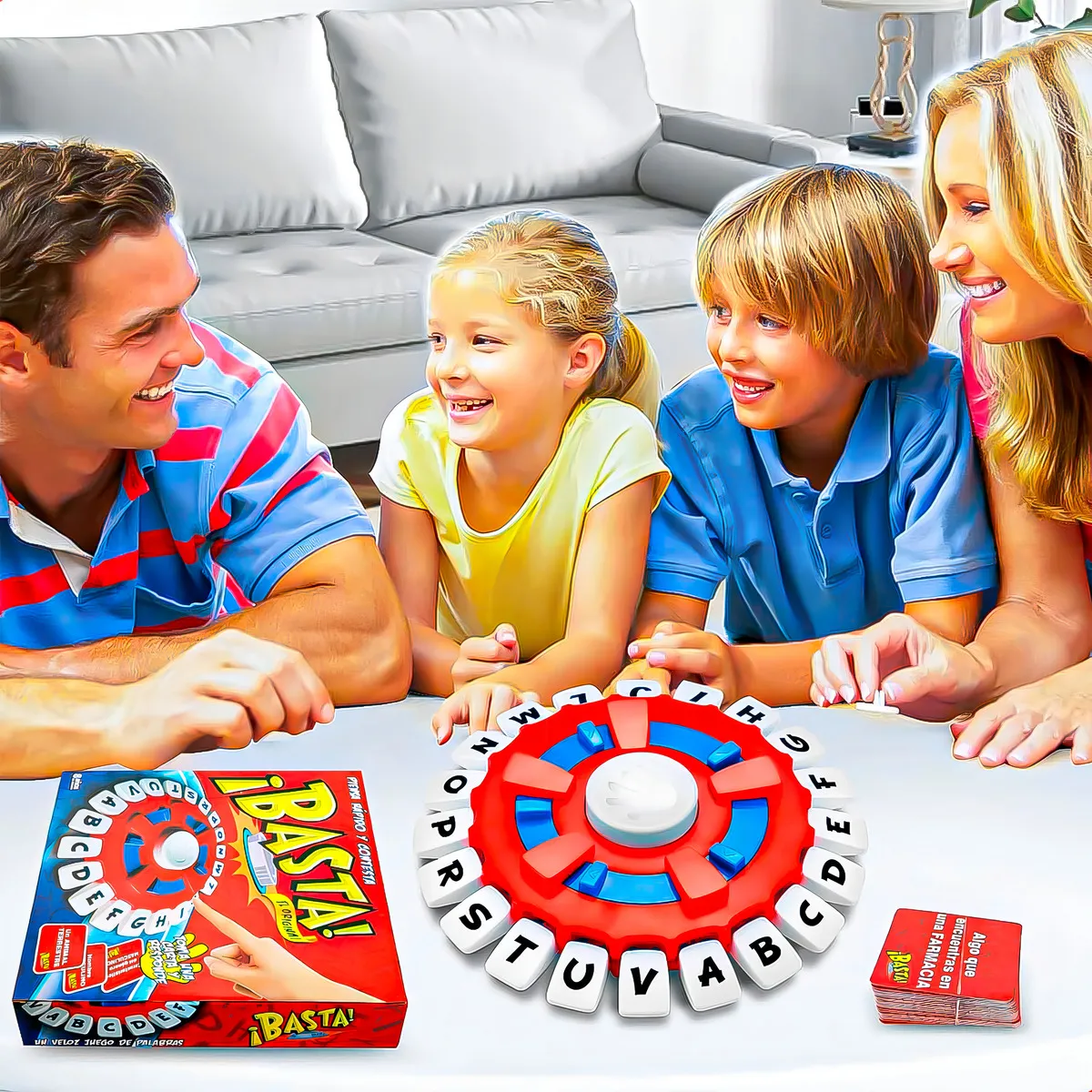 Juego de Mesa ¡BASTA! en Español para 2 a 6 Jugadores con Temporizador y Tablero