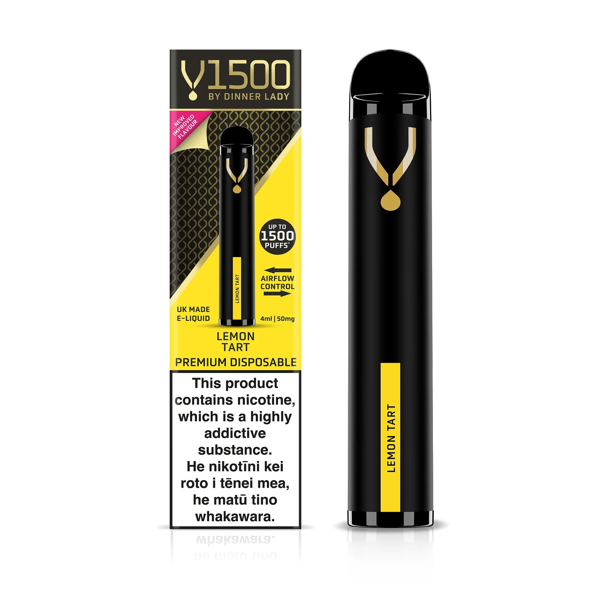 COMBO x 2 VAPEADORES DESCARTABLES * LEMON TART + LEMON TART * 1500 PUFFS V1500 (Sabor a Tarta de Limón)