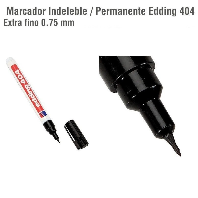 MARCADORES INDELEBLE EDDING ** PUNTA ULTRA FINA ** NEGRO 404